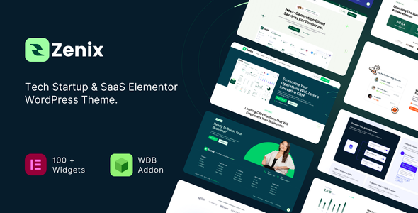 Zenix – Tech Startup & SaaS  WordPress Theme