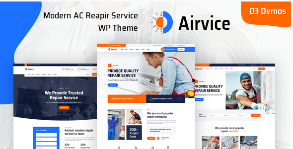 Airvice – AC Repair Services WordPress Theme + RTL