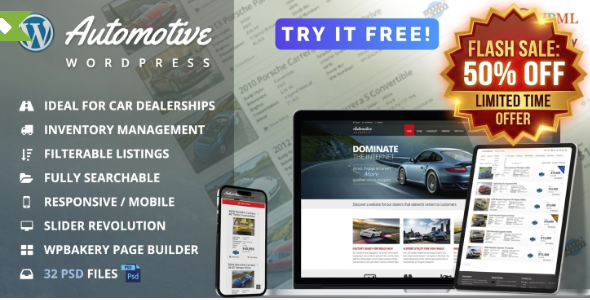 Automotive Car Dealership Business WordPress Theme