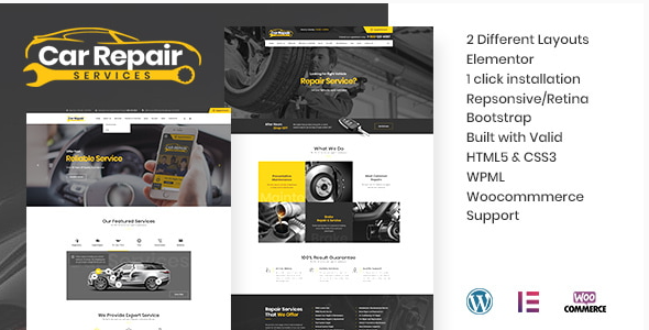 Car Repair Services & Auto Mechanic WordPress Theme + RTL