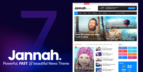 Jannah – Newspaper Magazine News BuddyPress WordPress Theme